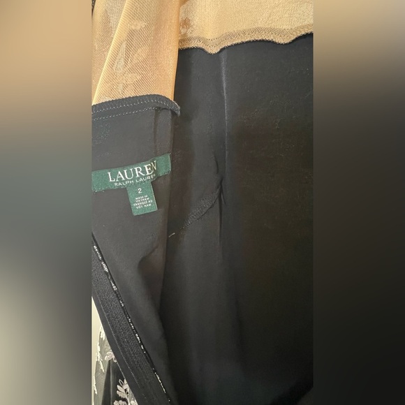 NWT Ralph Lauren embroidered black white floral sleeveless dress zip back size 2 - Picture 8 of 12